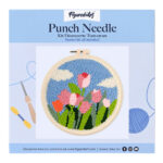 Punch Needle Tulipes et ciel bleu