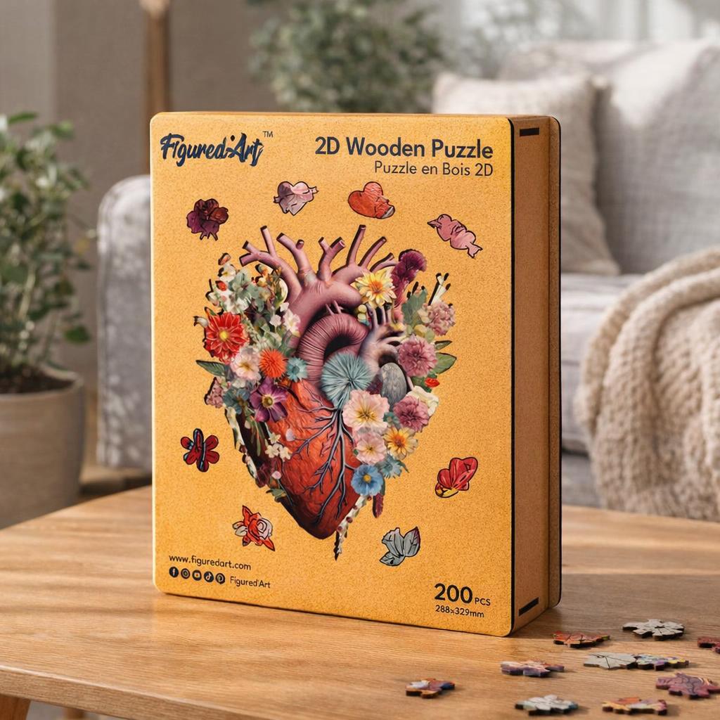 Puzzle en Bois Adulte - Anatomie du Cœur floral
