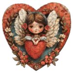 Puzzle en Bois Adulte - Ange et Cœur
