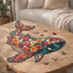 Puzzle en Bois Adulte - Baleine florale