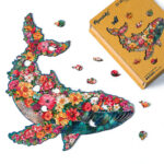 Puzzle en Bois Adulte - Baleine florale