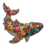 Puzzle en Bois Adulte - Baleine florale