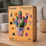 Puzzle en Bois Adulte - Cactus fleuri en Pot