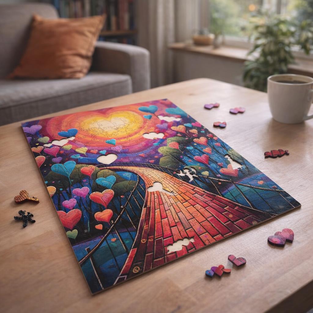 Puzzle en Bois Adulte - Chemin des Cœurs