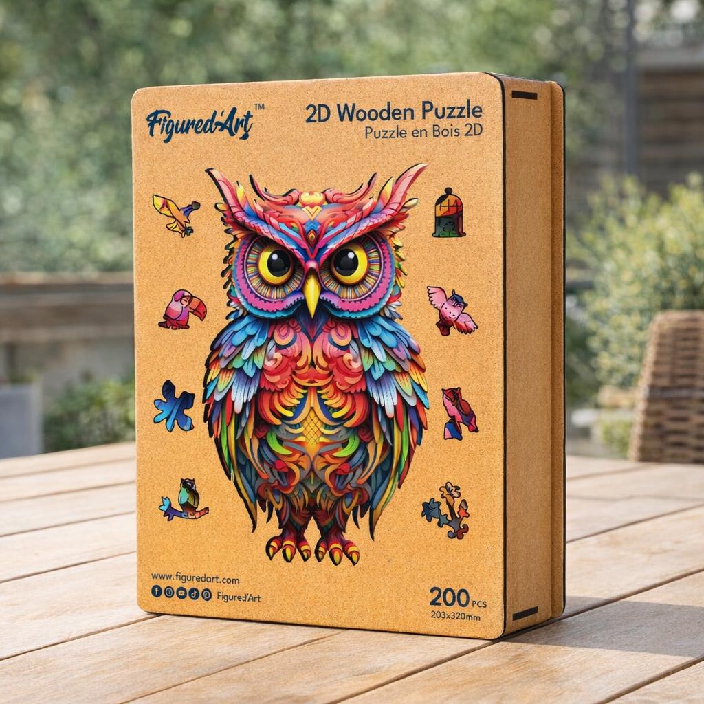 Puzzle en Bois Adulte - Chouette radieuse
