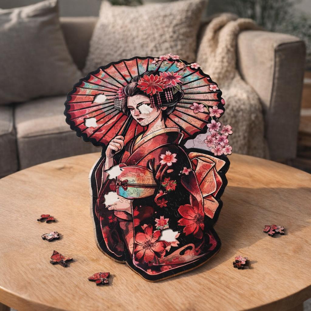 Puzzle en Bois Adulte - Geisha et Ombrelle
