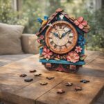Puzzle en Bois Adulte - Horloge coucou florale