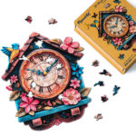 Puzzle en Bois Adulte - Horloge coucou florale