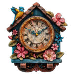 Puzzle en Bois Adulte - Horloge coucou florale