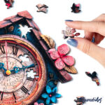Puzzle en Bois Adulte - Horloge coucou florale
