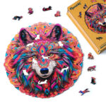Puzzle en Bois Adulte - Loup vibrant