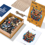 Puzzle en Bois Adulte - Mandala Chat Coloré
