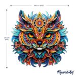 Puzzle en Bois Adulte - Mandala Chat Coloré