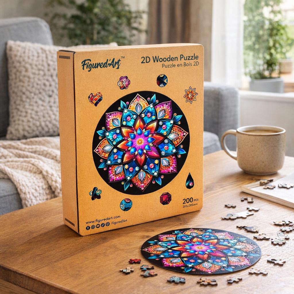 Puzzle en Bois Adulte - Mandala Kaléidoscope