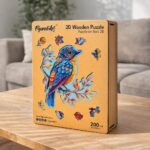 Puzzle en Bois Adulte - Oiseau bleu sur la Branche