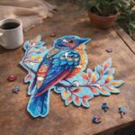 Puzzle en Bois Adulte - Oiseau bleu sur la Branche