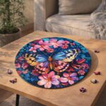 Puzzle en Bois Adulte - Papillon et fleurs