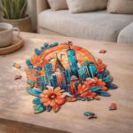 Puzzle en Bois Adulte - Paysage Urbain floral