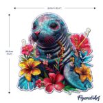 Puzzle en Bois Adulte - Phoque et Fleurs