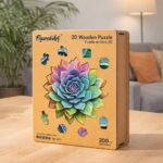 Puzzle en Bois Adulte - Plante succulente arc-en-ciel