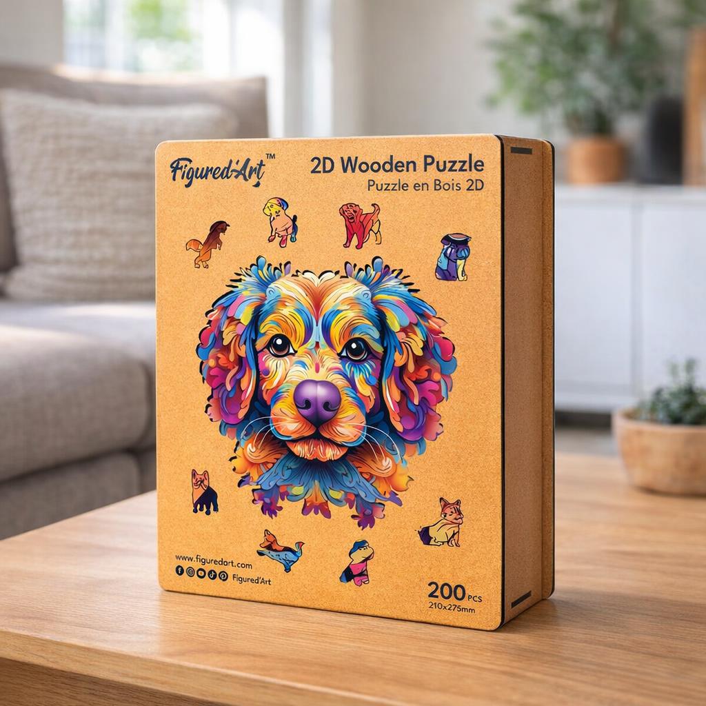 Puzzle en Bois Adulte - Portrait de Chien coloré