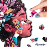 Puzzle en Bois Adulte - Portrait de Femme florale