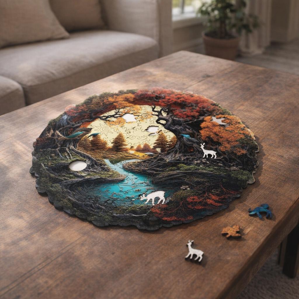 Puzzle en Bois Adulte - Rivière d'Automne