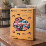 Puzzle en Bois Adulte - Voiture florale Vintage