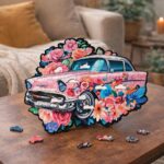 Puzzle en Bois Adulte - Voiture florale Vintage