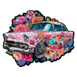 Puzzle en Bois Adulte - Voiture florale Vintage