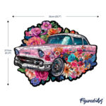Puzzle en Bois Adulte - Voiture florale Vintage