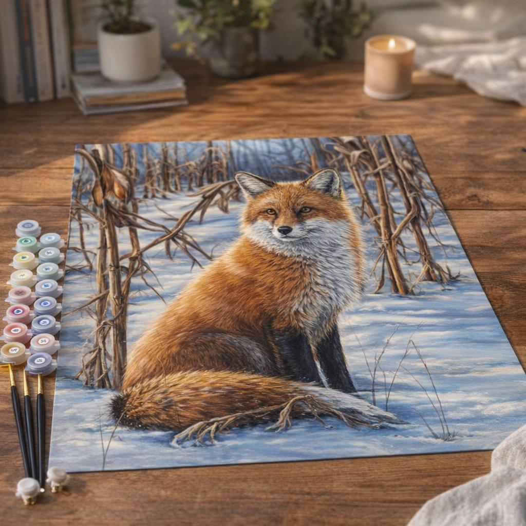 Renard dans la Neige - Toile roulée