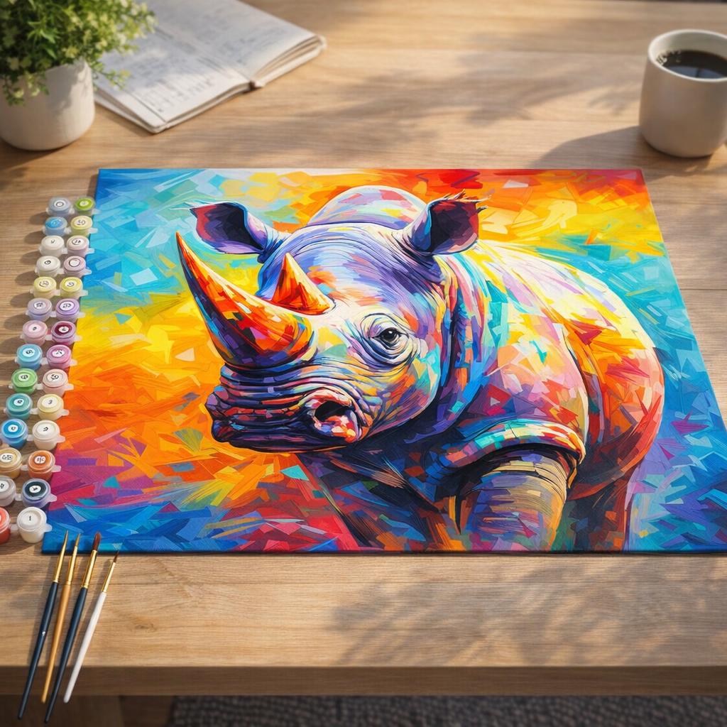 Tigre Coloré Abstrait - Toile roulée