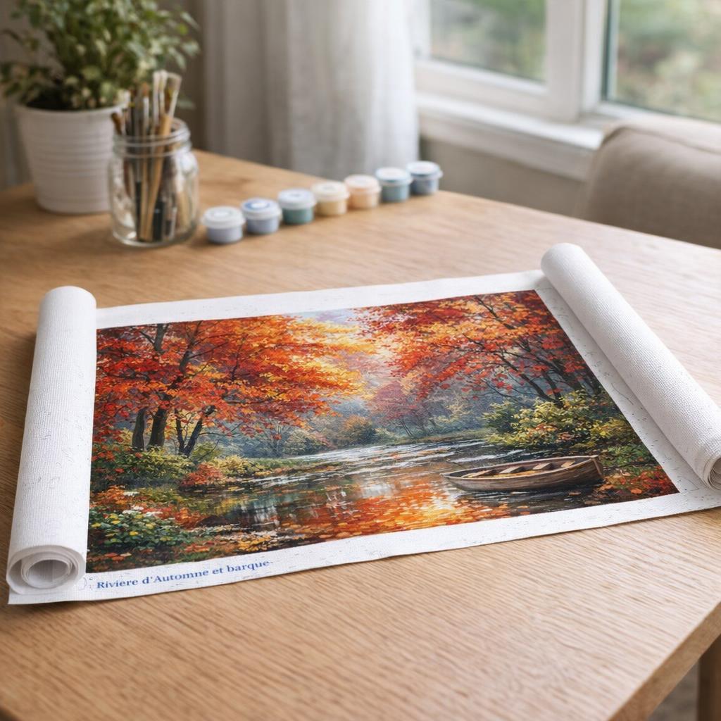 Rivière automnale barque