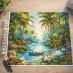 Rivière paradisiaque - Toile roulée