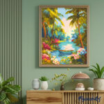 Rivière paradisiaque - Toile roulée