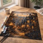 Rue d'Automne et vieille Ville - Toile roulée