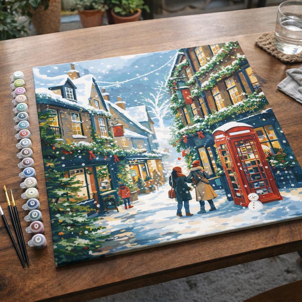 Rue de Noël Britannique - Toile roulée