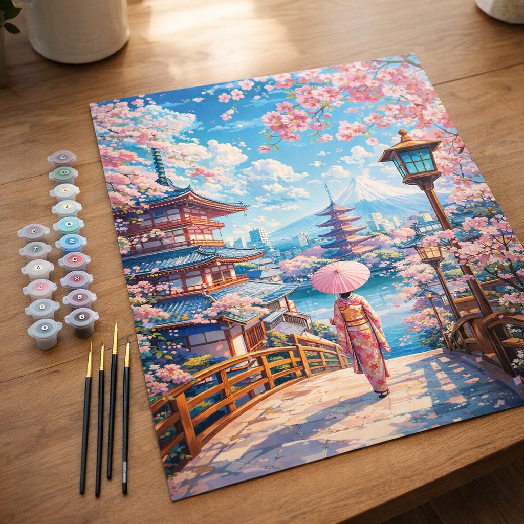 Rue des Cerisiers en Fleurs à Kyoto - Toile roulée