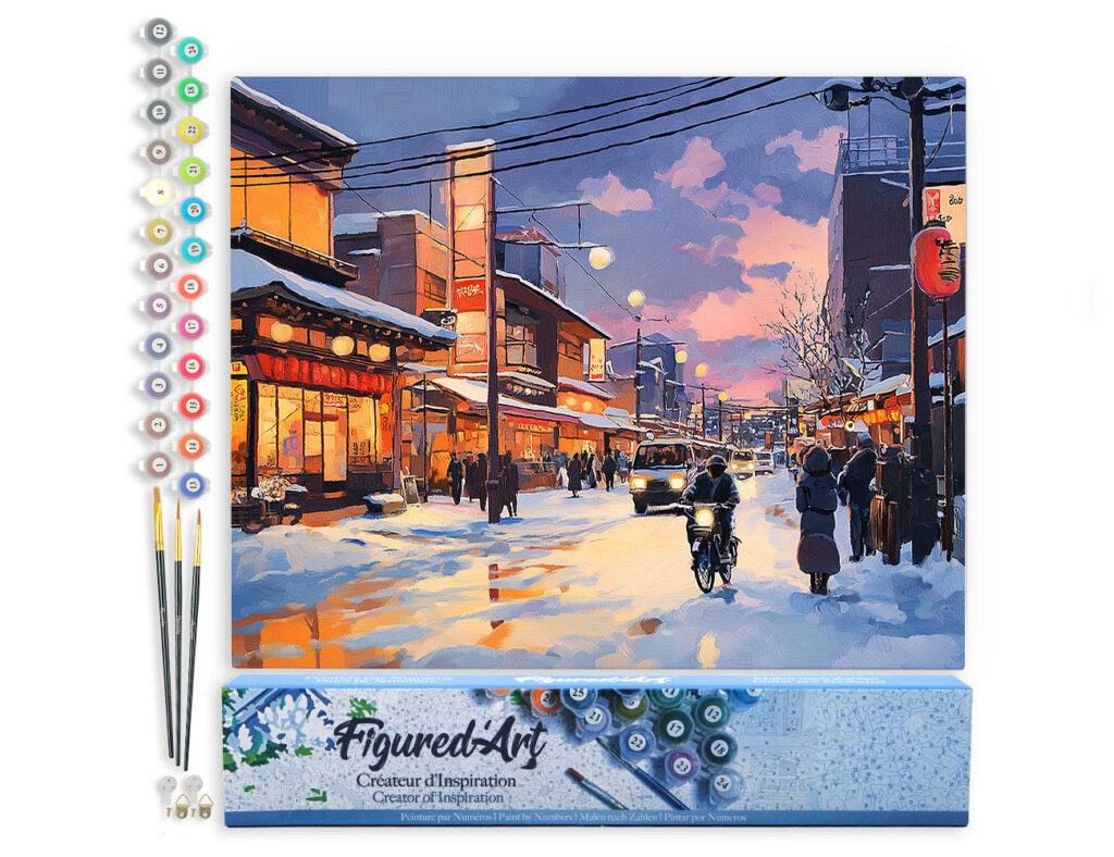 Rue d’Hiver Rétro au Japon - Toile roulée