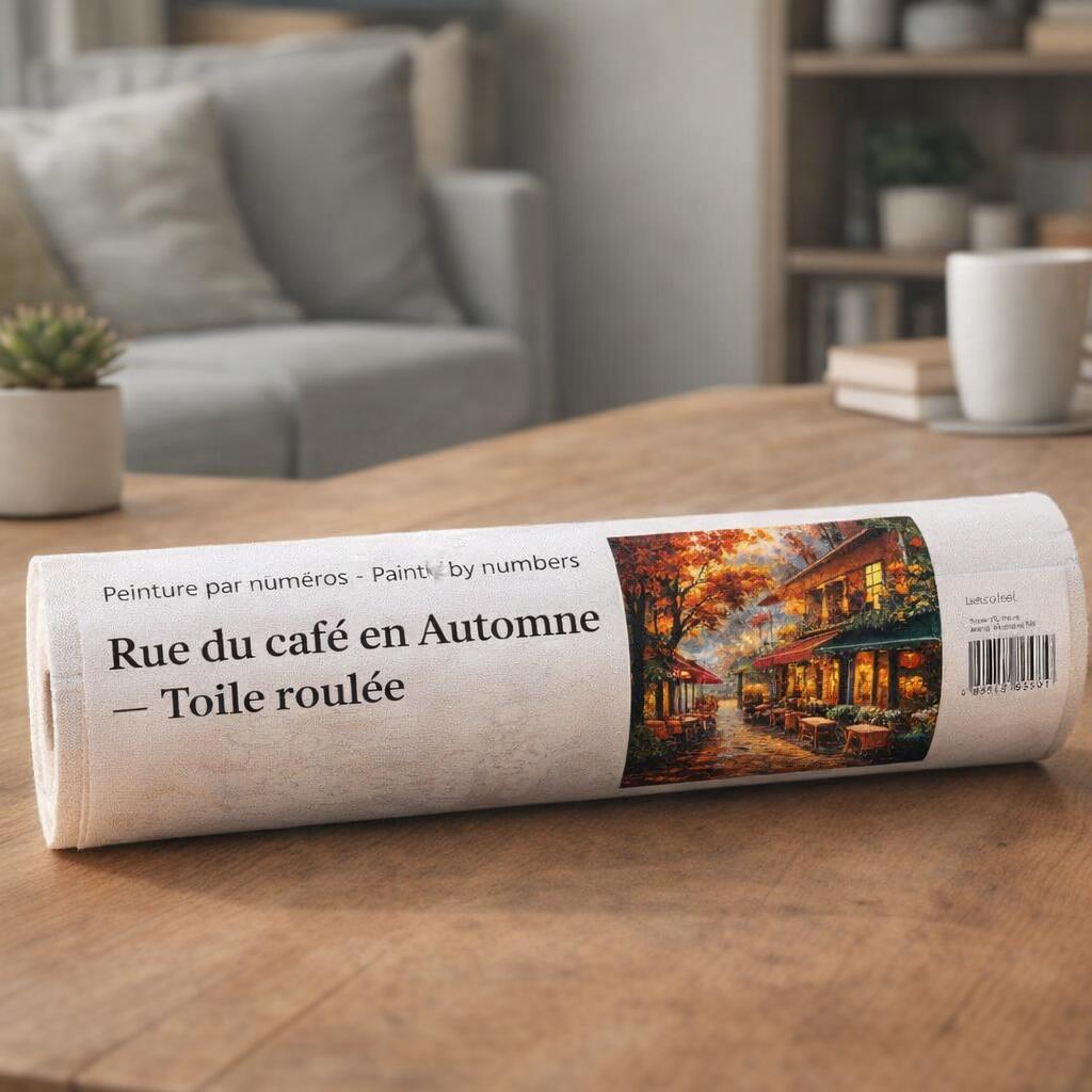 Rue du café en Automne - Toile roulée
