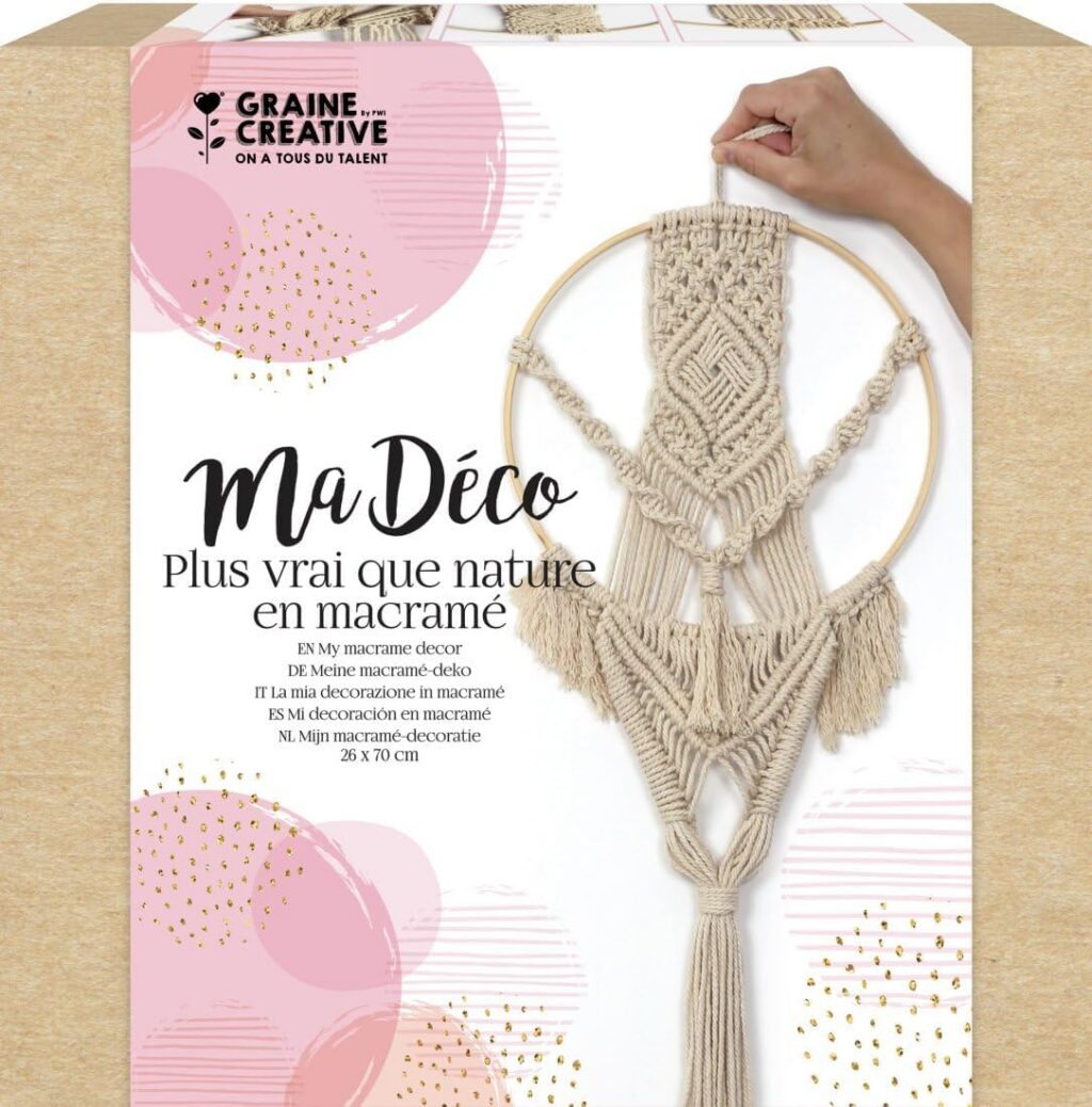 Kit macramé avec suspension cercle en bambou