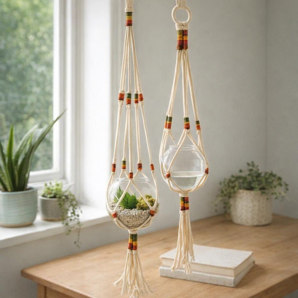 Kit macramé boules en suspension Kit macramé boules en suspension