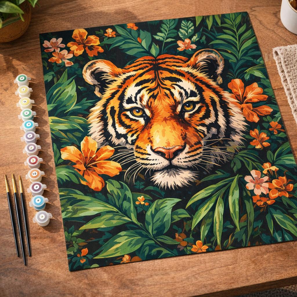 Tigre tropical - Toile roulée