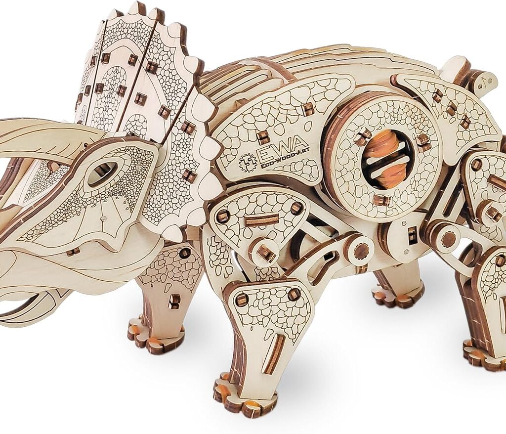 Triceratops mécanique bois