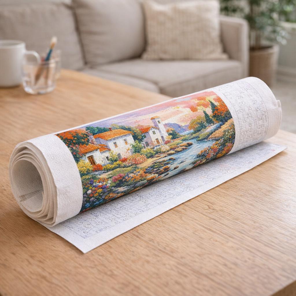 Villa au bord du ruisseau - Toile roulée