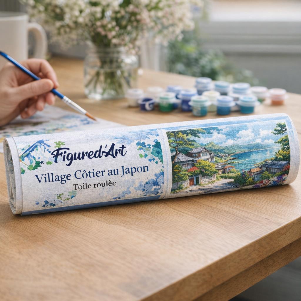 Village Côtier au Japon - Toile roulée