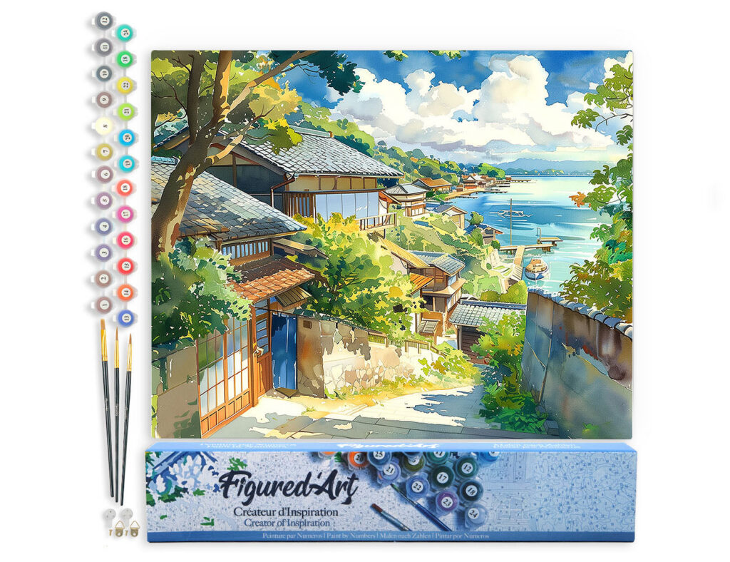 Village Côtier au Japon - Toile roulée