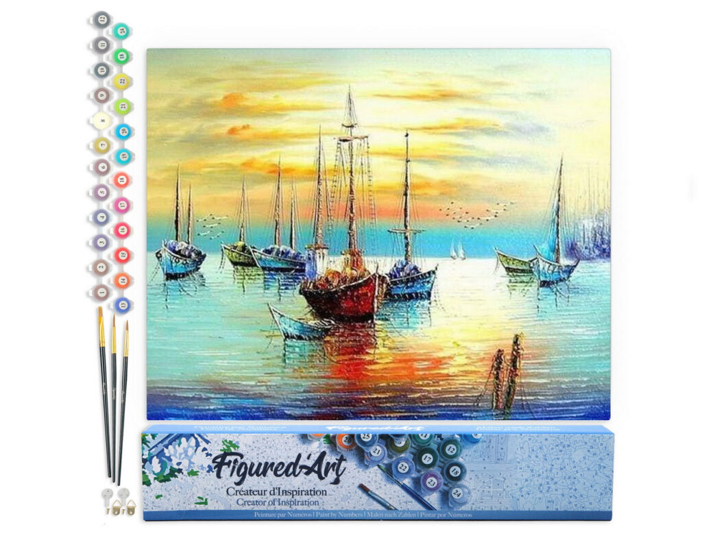 Voiliers au port - Toile roulée