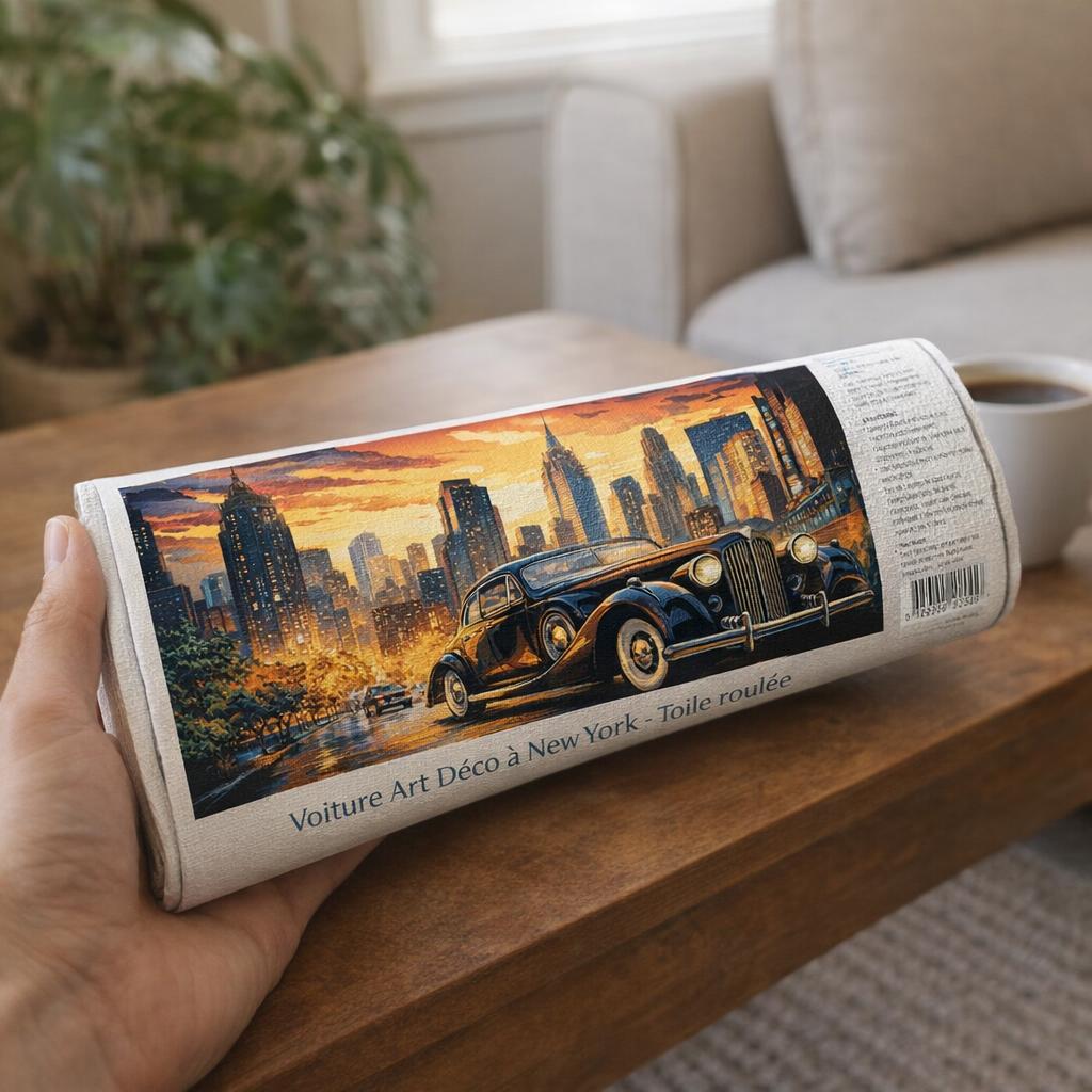 Voiture Art Déco à New York - Toile roulée